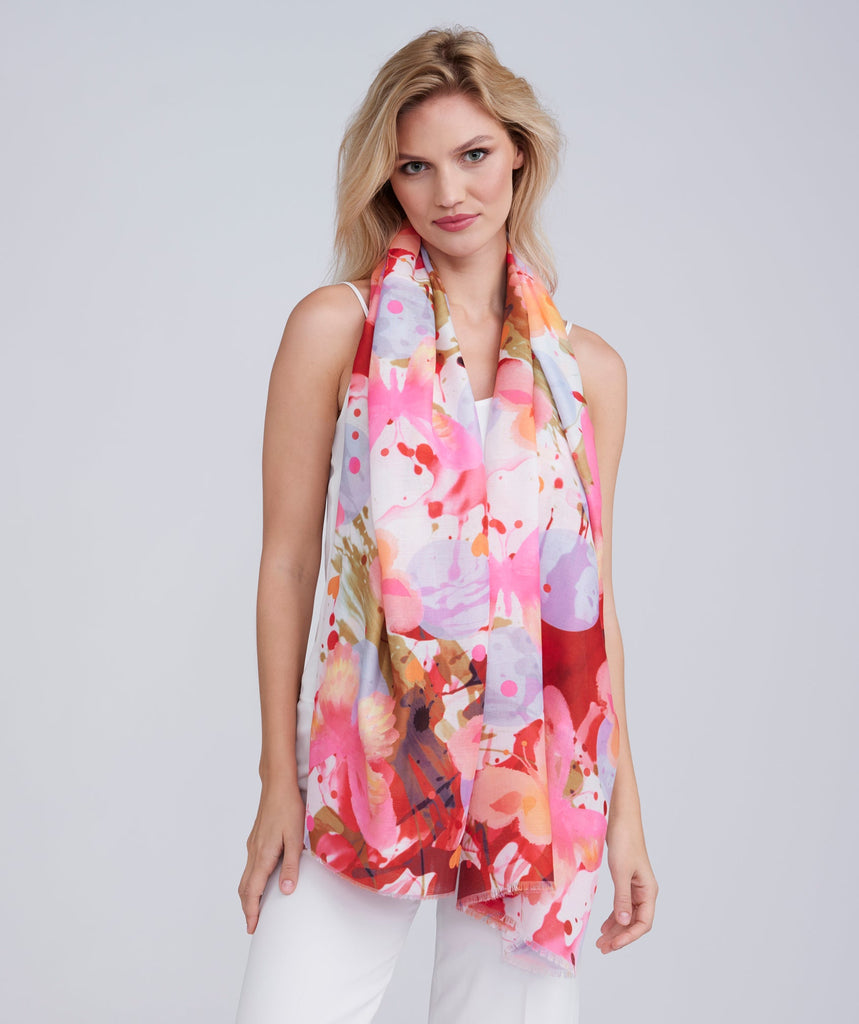 Multicoloured Striking Print Scarf with Soft Lightweight Fabric