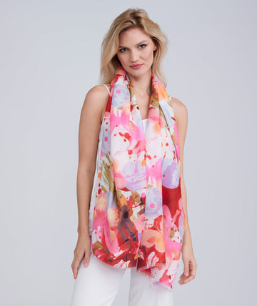 Multicoloured Striking Print Scarf with Soft Lightweight Fabric