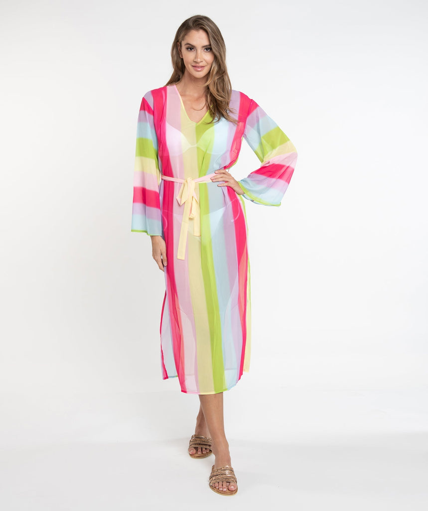 Multicoloured Maxi Dress with Vibrant Pattern
